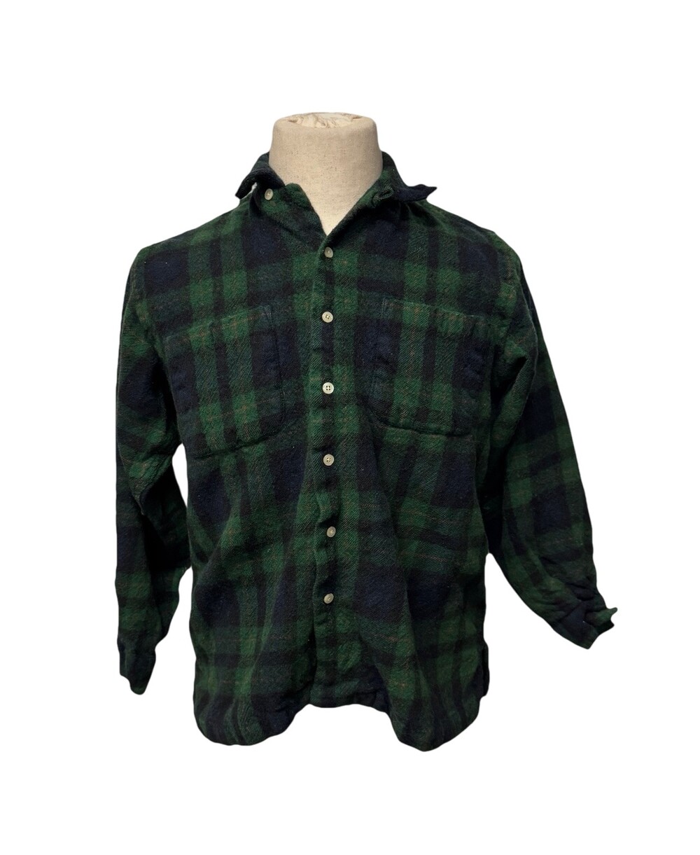 Polo Ralph Lauren Plaid Button Up Shirt Long Sleeve Large 100% Wool